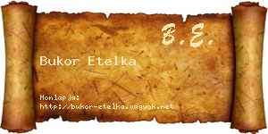 Bukor Etelka névjegykártya